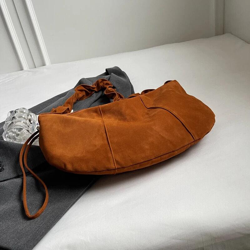 Hobo Bags Nubuck Velvet Leather Women's Large Ruffle Shoulder Strap Zip Handbags 57_516796b7-3e60-427b-99bc-3a12df96b172 STYLEINGER