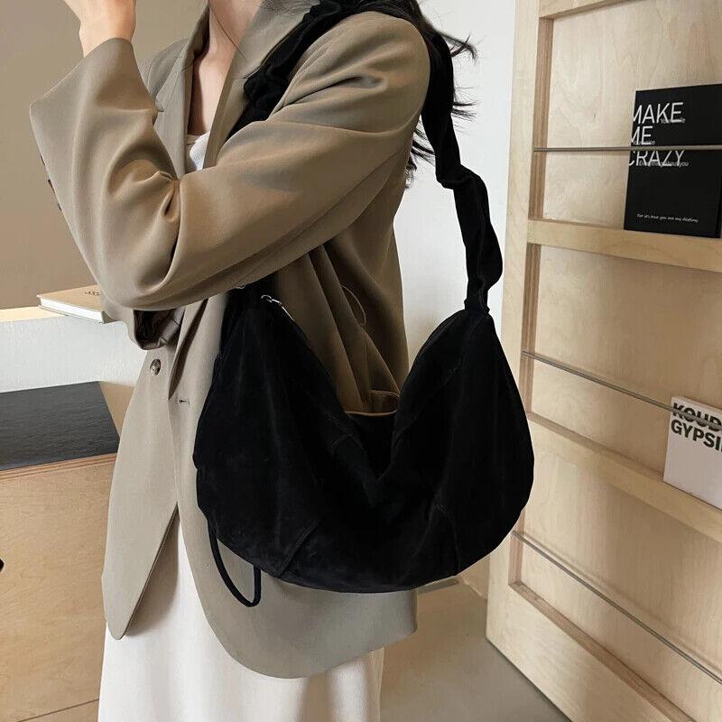 Hobo Bags Nubuck Velvet Leather Women's Large Ruffle Shoulder Strap Zip Handbags 57_51d214e0-8a34-43d7-9c4b-bf17a1177862 STYLEINGER