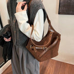 Large Faux Suede Soft Handbags Women's Belt Buckle Style Shoulder Bag Handbags 57_54d25704-517f-4196-bb57-ecfe0bf3c025 STYLEINGER
