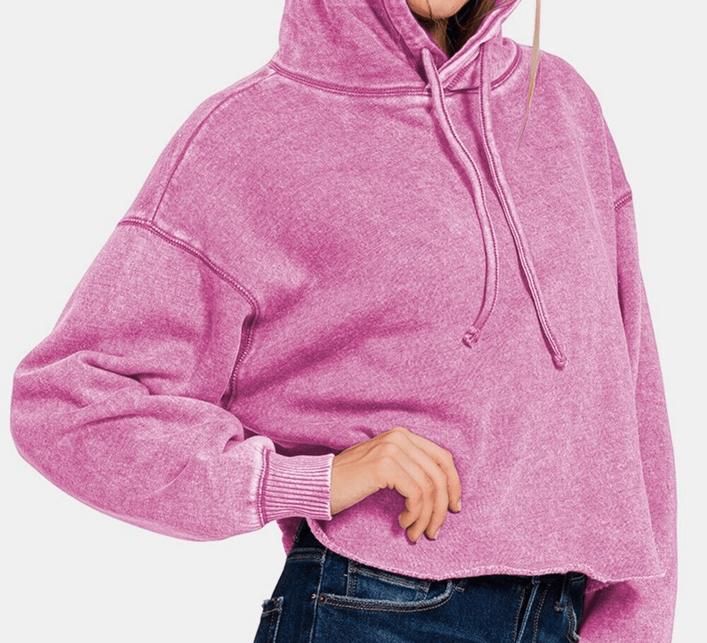 Zenana Mauve Cropped Hoodie Women Hooded Acid Wash Fleece Sweatshirt 57_555a4d4e-3ccd-4a4b-b120-75060c449381 Trendsi