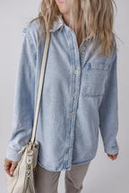 Denim Top Women Pocketed Collared Neck Cotton Long Sleeve Casual Shirt 57_5579630b-fa6d-4049-a683-a0bd0990058d STYLEINGER