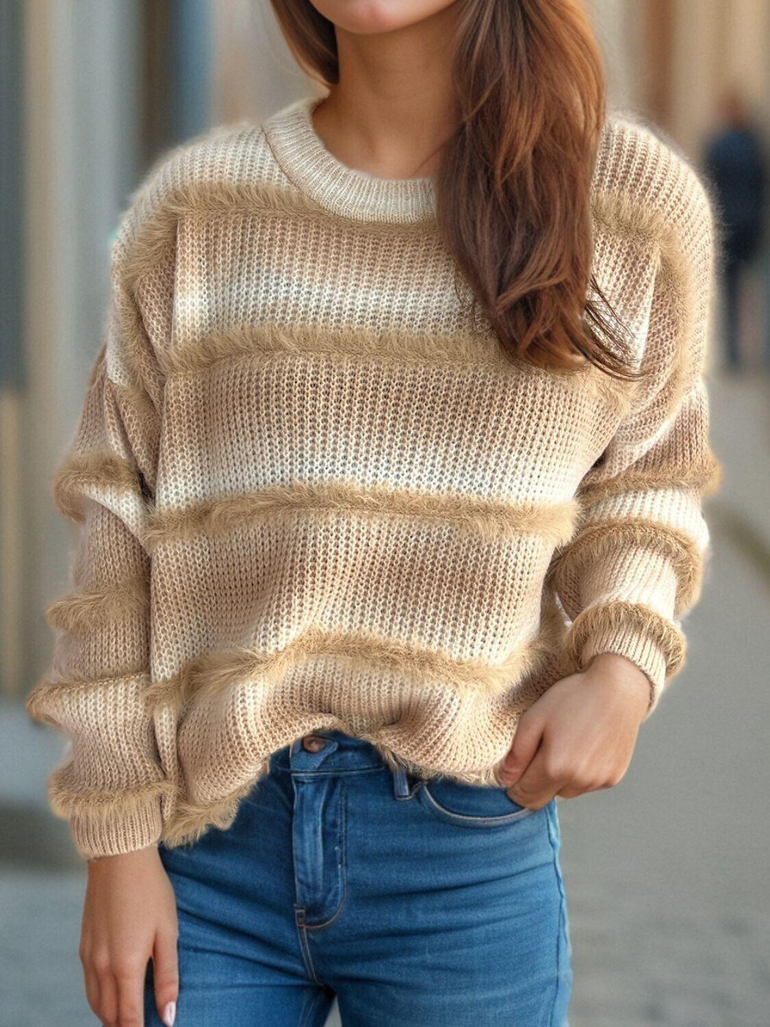 Women Gradient Striped Sweater Round Neck Long Sleeve Soft Pullover One Size 57_5699449b-cf7c-46c9-9f44-6d19174a7544 STYLEINGER