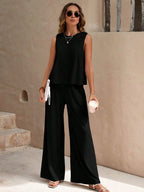 Outfit Set 2 Pcs Women's Round Neck Sleeveless Top and Wide Leg Pants Set 57_583986ce-b9c1-4b45-8c7f-586c4ed33d8c STYLEINGER
