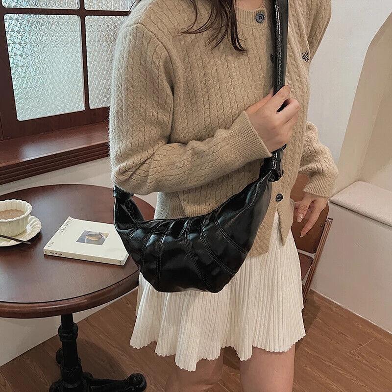 Large Hobo Bags Glazed Soft Leather Crescent Zipper Small Zip Women's Purses 57_5874448c-bd71-4ee1-b723-81c8186ce35e STYLEINGER