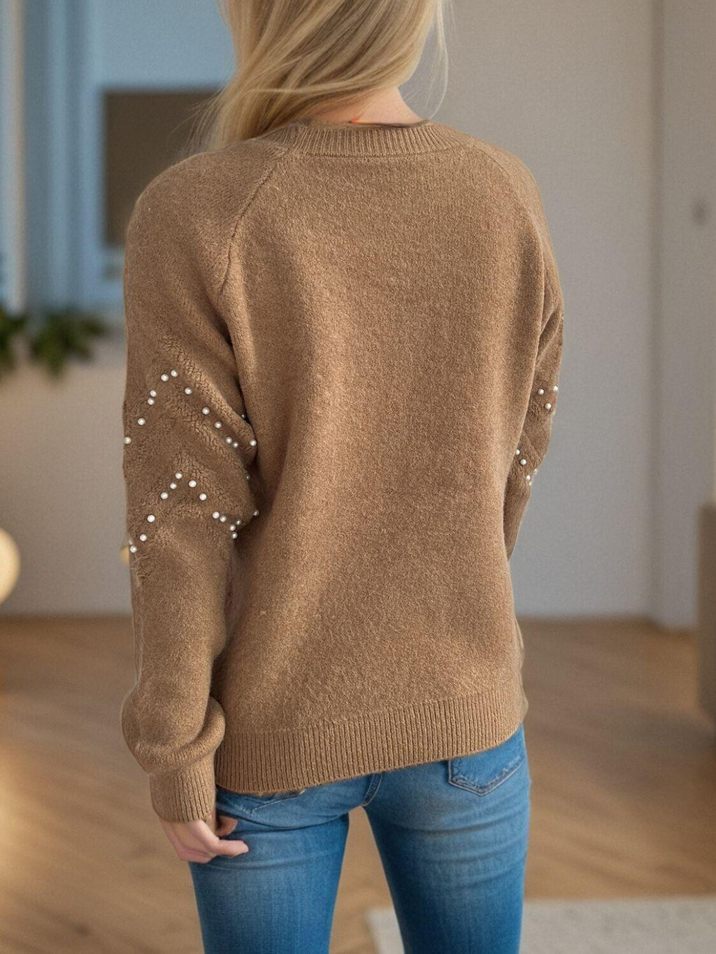 Women Pearl Beaded Sweater Geometric Pattern Round Neck Long Sleeve One Size 57_590157f0-036b-4fc6-b087-529adadede5e STYLEINGER