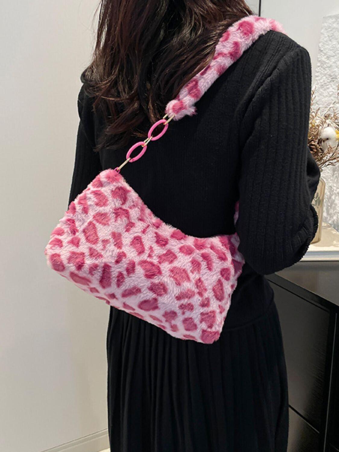 Leopard Faux Fur Fluff Shoulder Bag Half Chain Strap Zipper Women's Small Purses 57_594a133b-70f3-429a-9e3e-7914bda9e64d STYLEINGER