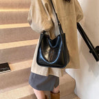 Shoulder Bucket Bags Leather Women's Large 2 in 1 Snap Plaid Stitch Handbags 57_59e32dd6-13d5-4d1f-b3cc-8ce47165e457 STYLEINGER
