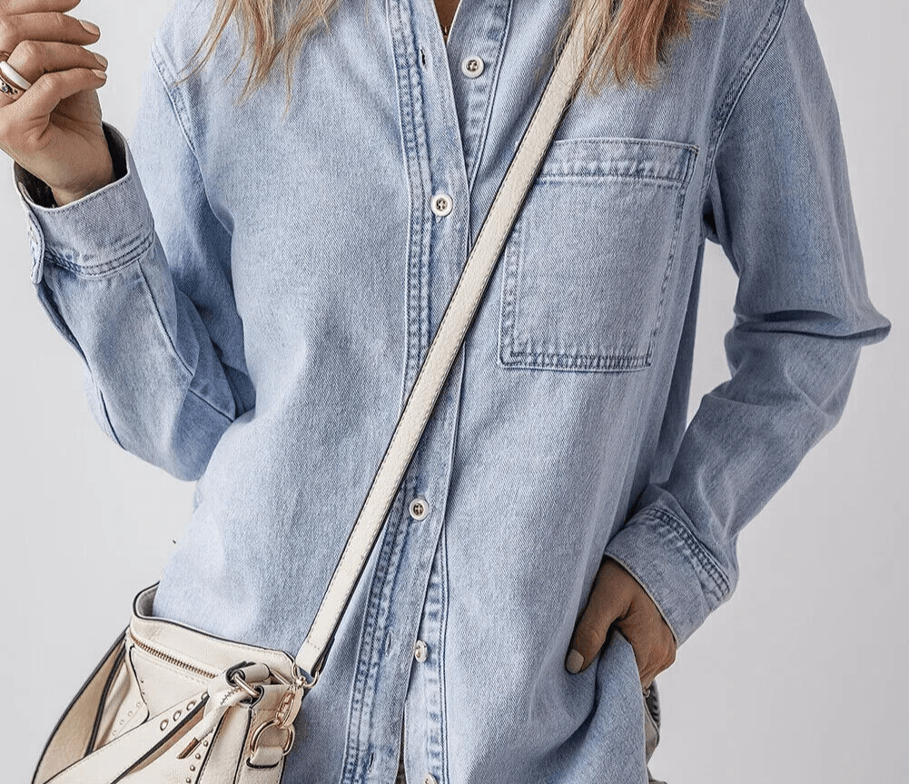 Denim Top Women Pocketed Collared Neck Cotton Long Sleeve Casual Shirt 57_5c8a4525-6e75-4c32-8718-a40f466b96b1 STYLEINGER