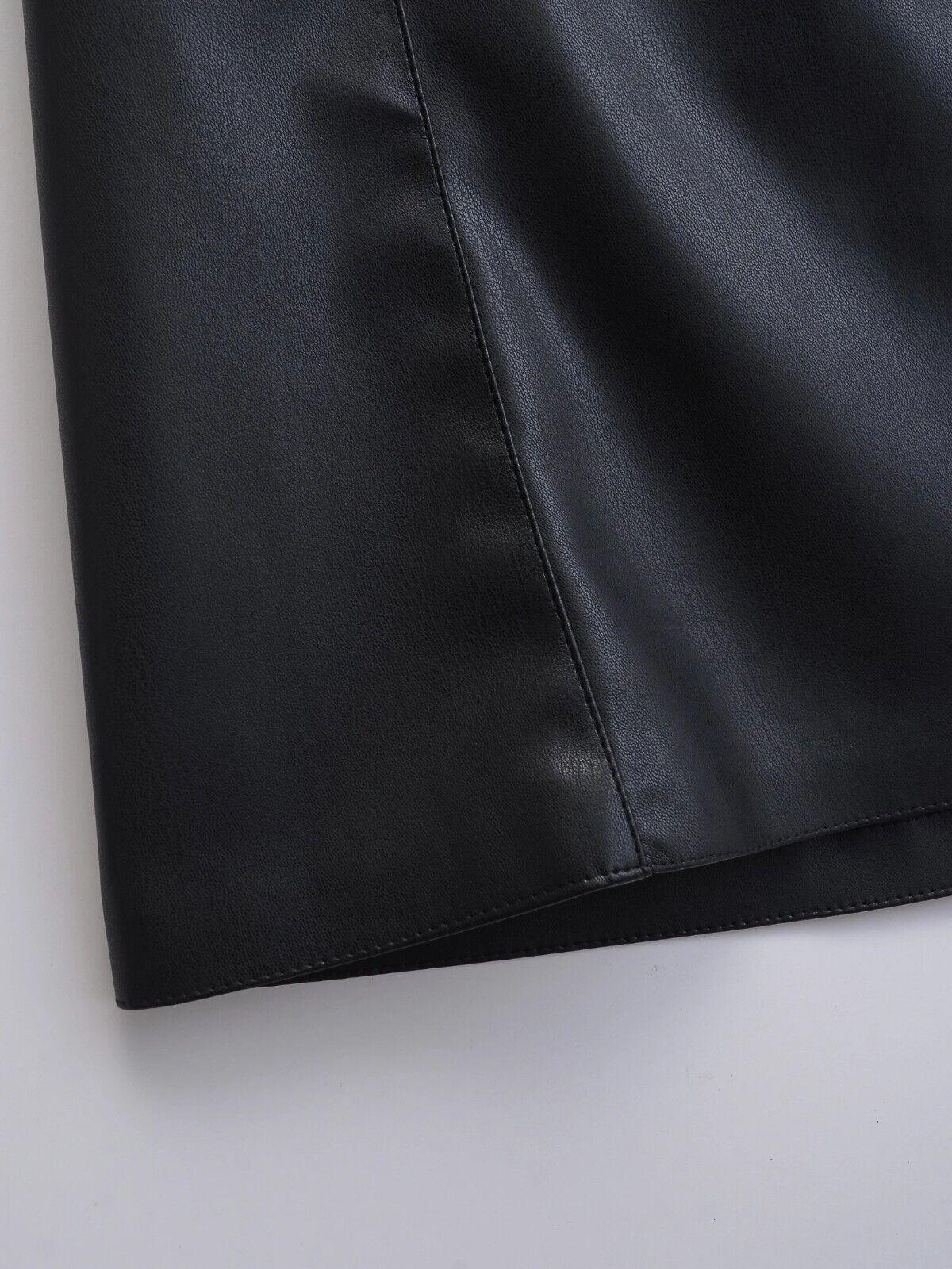 Midi Skirt Women's Faux Leather Lace-up Side A-Line High Waist Wrap Belt Tie 57_607a6a7b-383f-4f85-9ccb-71d3b36dae3a STYLEINGER