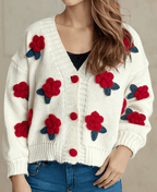 Flower Cardigan Women Knit Single Breasted V Neck Long Sleeve Knitwear 57_62d92009-97f0-4c8f-8e64-652040760d0a STYLEINGER