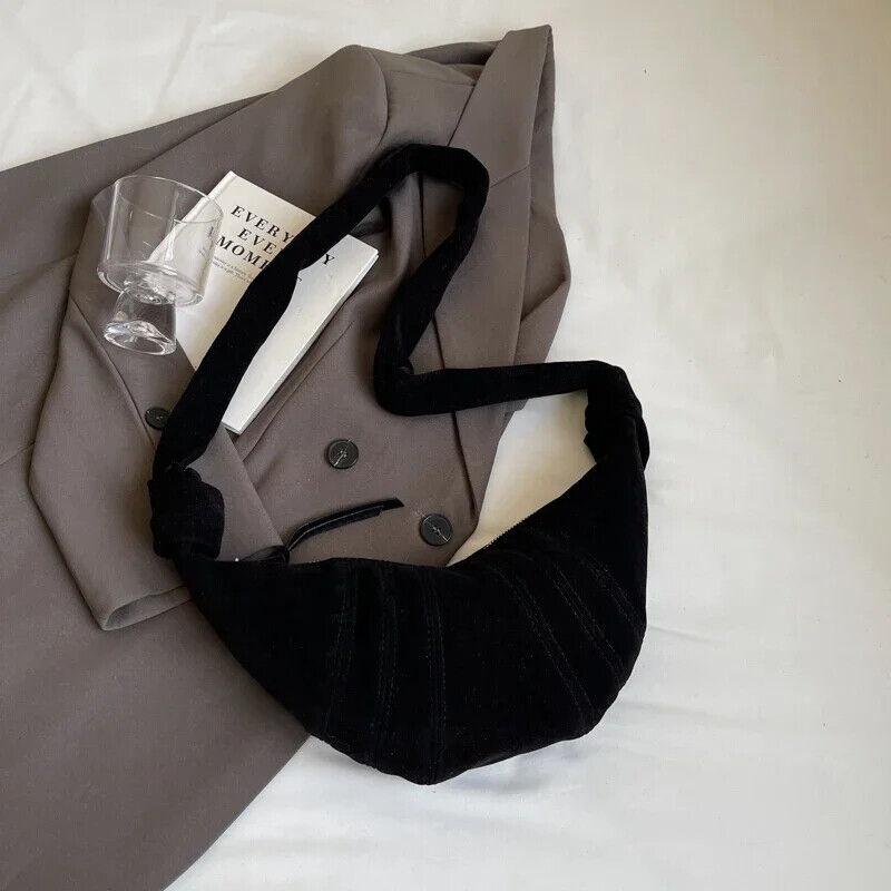 Hobo Bags Soft Leather Splicing Crescent Zipper Women's Small Large Handbags Black Small 57_64177511-0e4e-45e6-b320-3da5de8574b2 STYLEINGER