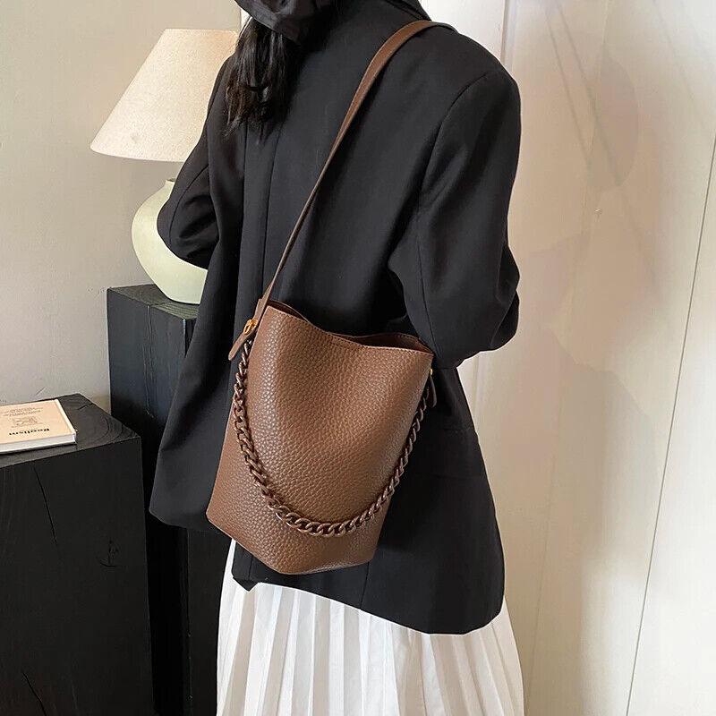 Leather Bucket Bags Small 2 in 1 Snap and Zipper Women's Chain Handle Purses 57_699d73b6-0ac1-4ce1-ab04-a7a01a6bc73f STYLEINGER