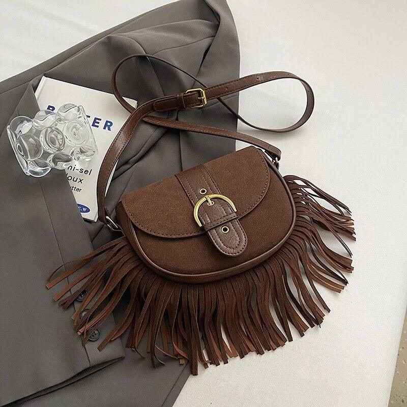 Mini Tassel Saddle Bags Nubuck Leather Flap Belt Buckle Style Women's Crossbody 57_6c902253-e694-4ef1-84ef-e8b931bd35e1 STYLEINGER