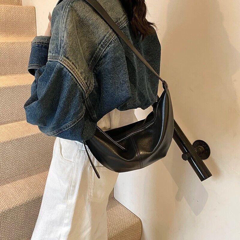 Large Leather Crescent Bags Women Zipper Adjustable Strap Purses 57_6e17640f-4c14-420e-b588-436e3194c6b9 STYLEINGER