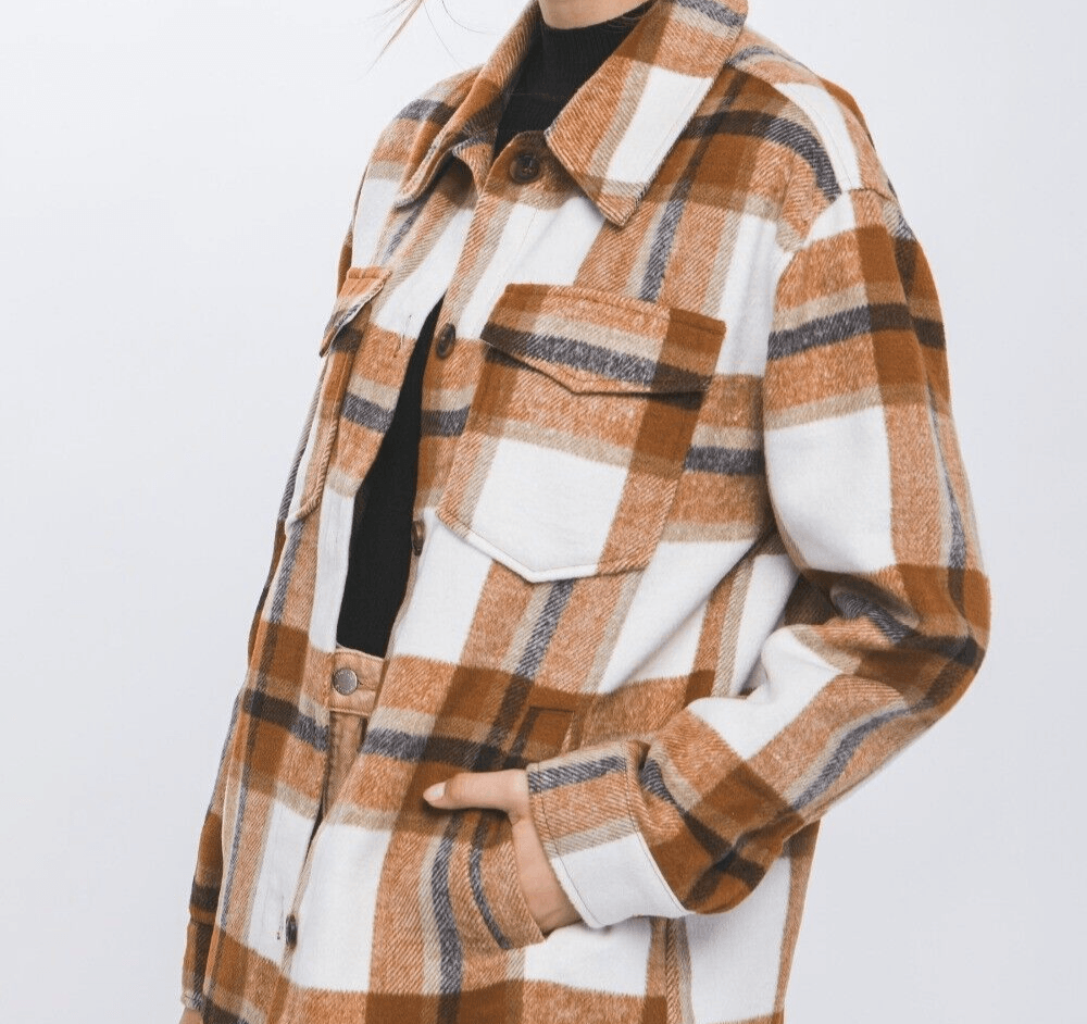 Love Tree Shacket Women Plaid Button Up Long Sleeve Pocketed Jacket Outwear 57_6edef1c6-d195-4f3d-b7aa-c4d7fa58332f STYLEINGER
