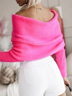 Cropped Knit Top Twist Off Shoulder Women's Long Sleeve Basic Style Knitwear 57_752a9b6d-3bca-4f67-a1c5-0d11f02bb75f STYLEINGER