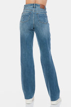 Judy Blue Straight Jeans Women Tummy Control Cut Raw Hem Denim Comfort Pants 57_76e86af4-7d33-441a-a792-dc724207372e Trendsi