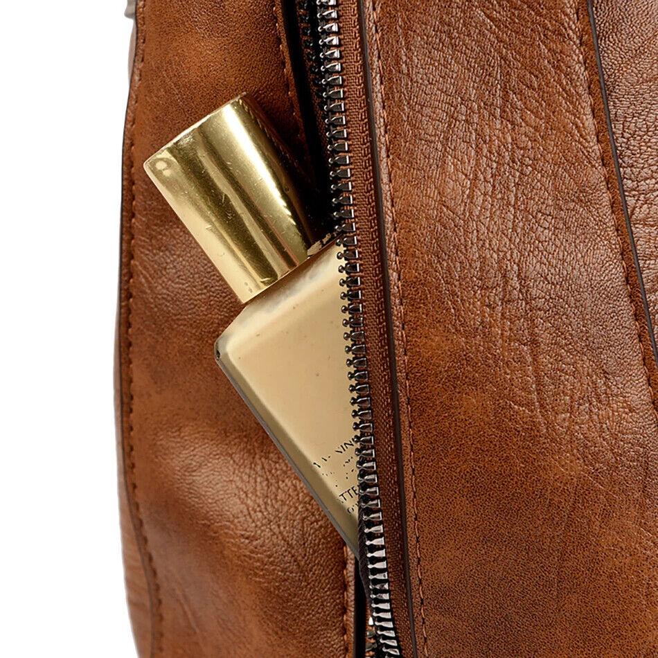 Women's Large Handbag Soft Leather Zipper Pockets Bucket Bags Purses