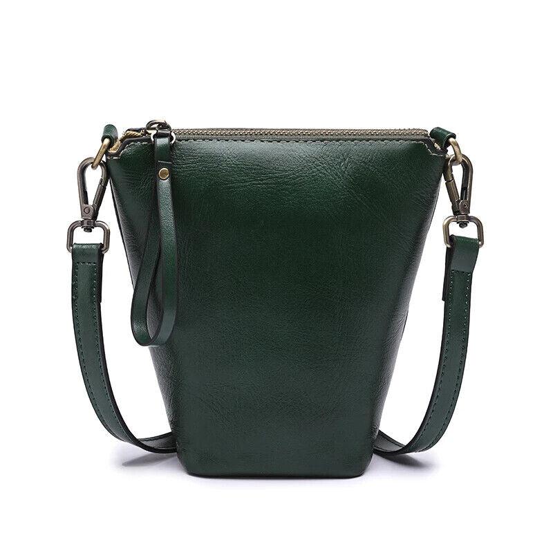 Genuine Leather Women‘s Handbags Mini Bucket Bags Zipper Solid Crossbody Purses Green 57_79c25de3-b5b8-49c5-9997-5531112362d3 STYLEINGER