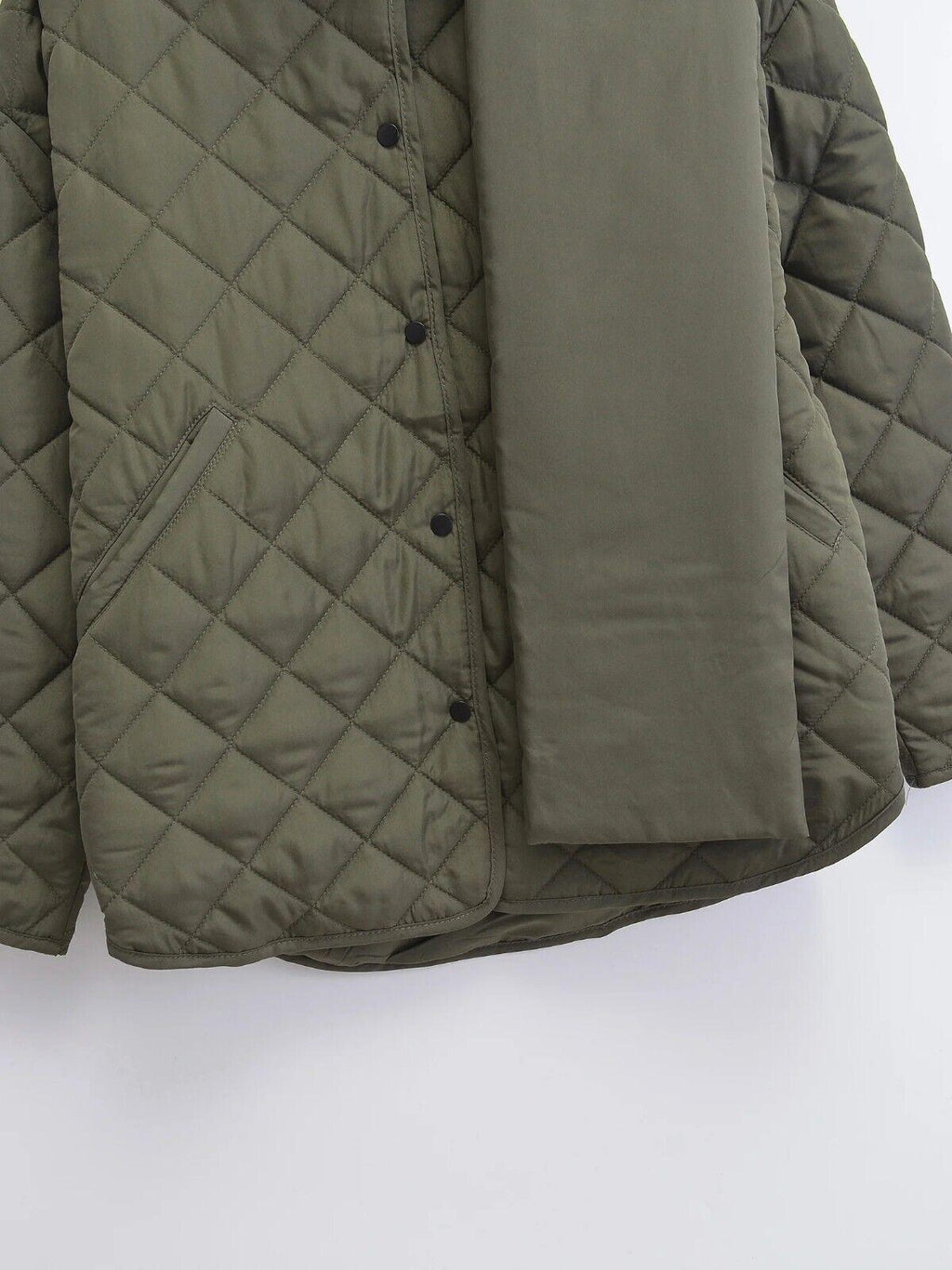 Women's Padded Jacket Twist Collared Wide Waisted Argyle Diamond Pocketed Coat 57_7b574db9-d7c5-45ef-b380-d0b2fbd9c08e STYLEINGER