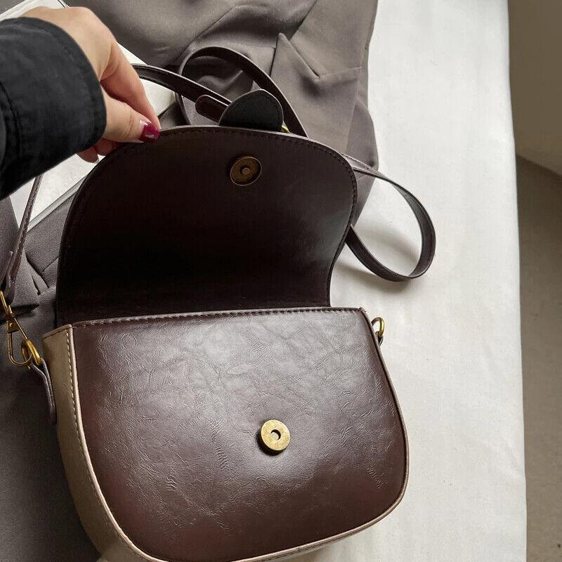 Small Crossbody Bags Flap Saddle Pu Leather Women's Crescent Shoulder Bags