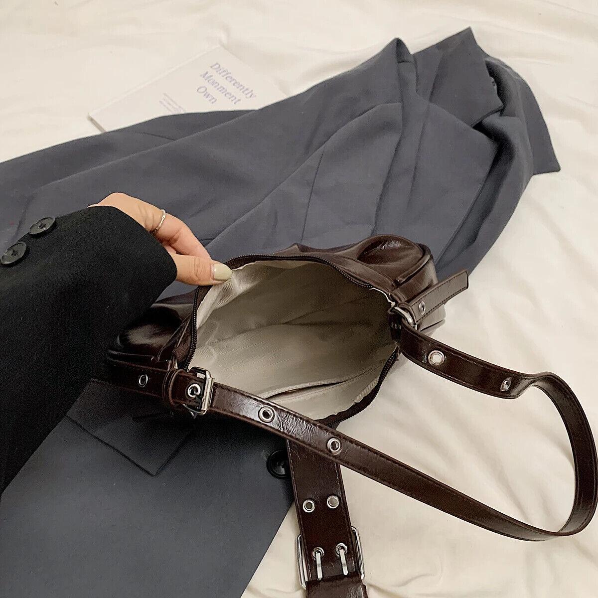 Leather Women Underarm Bag Zipper Belt Buckle Design Pleated Small Purses 57_7e8ce06d-4761-46fc-bb0e-bbcdf74c23f8 STYLEINGER