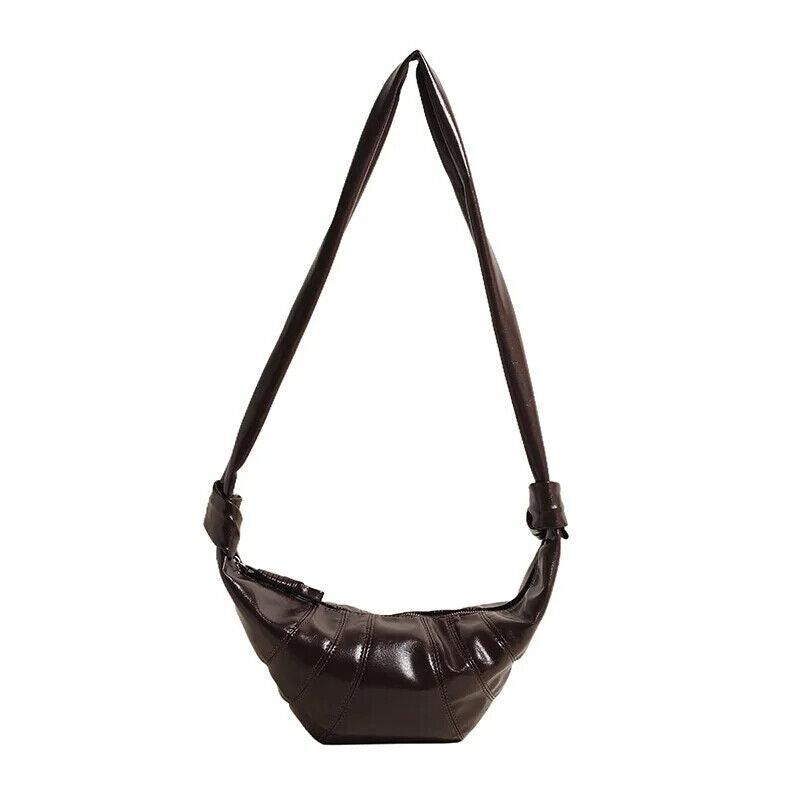Large Hobo Bags Glazed Soft Leather Crescent Zipper Small Zip Women's Purses Large Dark Brown 57_7fa54611-b565-48af-94f3-eb1bf17d0469 STYLEINGER