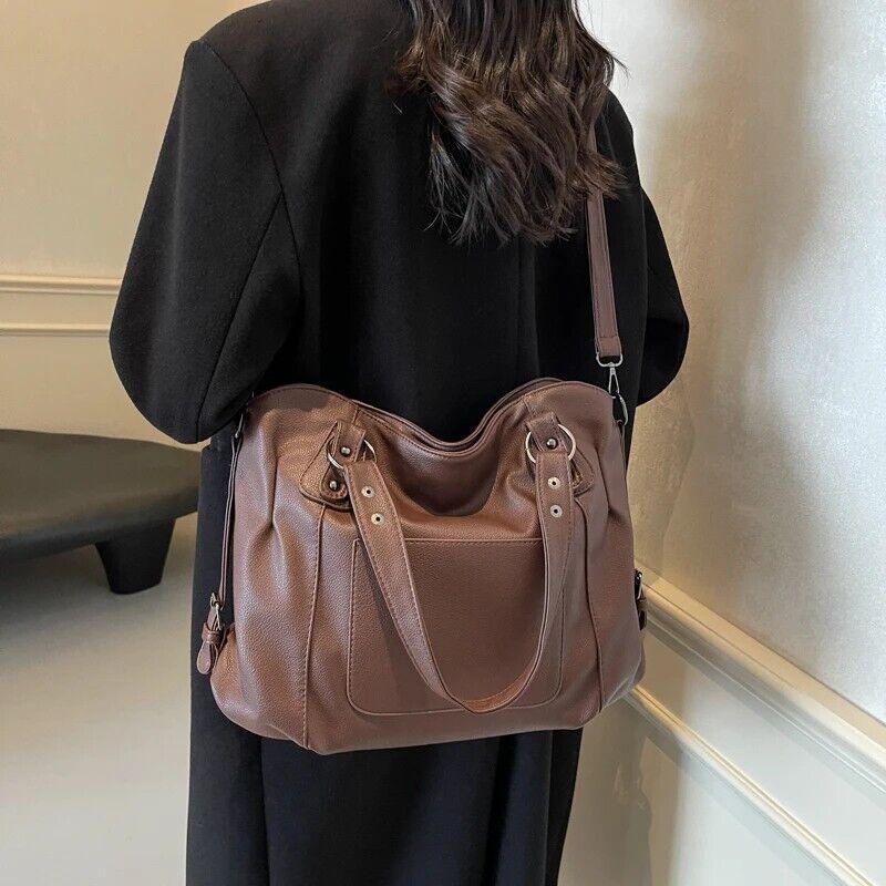 Large Leather Handbags Women Zipper Soft Double Handles Outer Pocket Crossbody 57_7ff8db79-d477-49c3-b47d-c6f62d7610c3 STYLEINGER