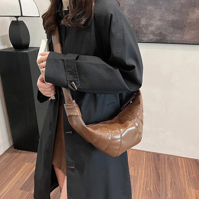 Large Hobo Bags Glazed Soft Leather Crescent Zipper Small Zip Women's Purses 57_814b1cda-3140-4f19-8434-4451ff37c429 STYLEINGER