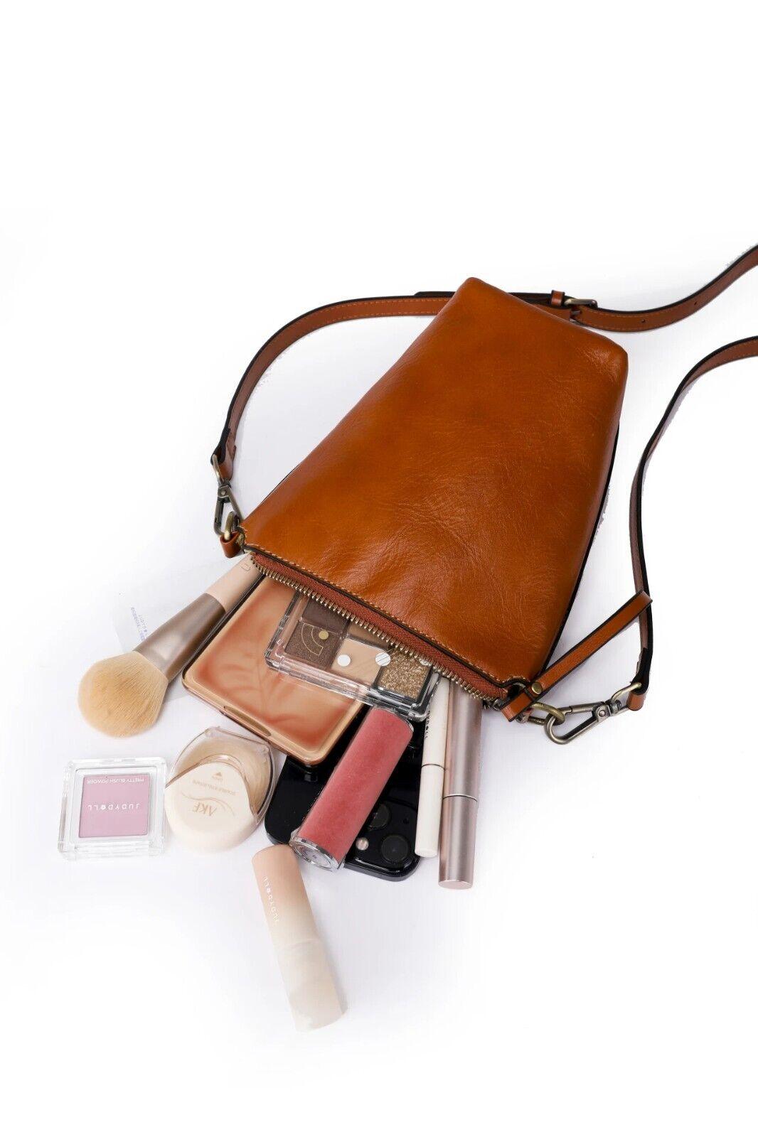 Genuine Leather Women‘s Handbags Mini Bucket Bags Zipper Solid Crossbody Purses 57_82108f9b-6994-48d1-b90a-c9fd8082ceac STYLEINGER