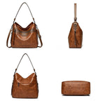 Women's Large Handbag Soft Leather Zipper Pockets Bucket Bags Purses 57_847f5025-a006-4fc2-9a53-61e69c92e4c1 STYLEINGER