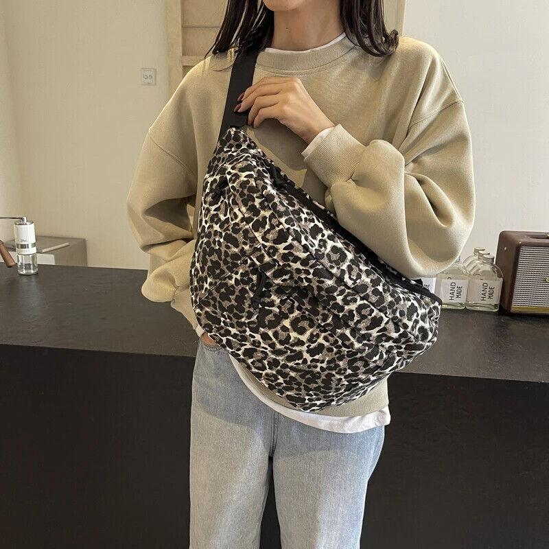 Chest Crossbody Leopard Bags Extra Large Soft Fabric Women's Zipper Crescent Bag 57_88192687-c7c7-4734-92a9-3a2b72662536 STYLEINGER