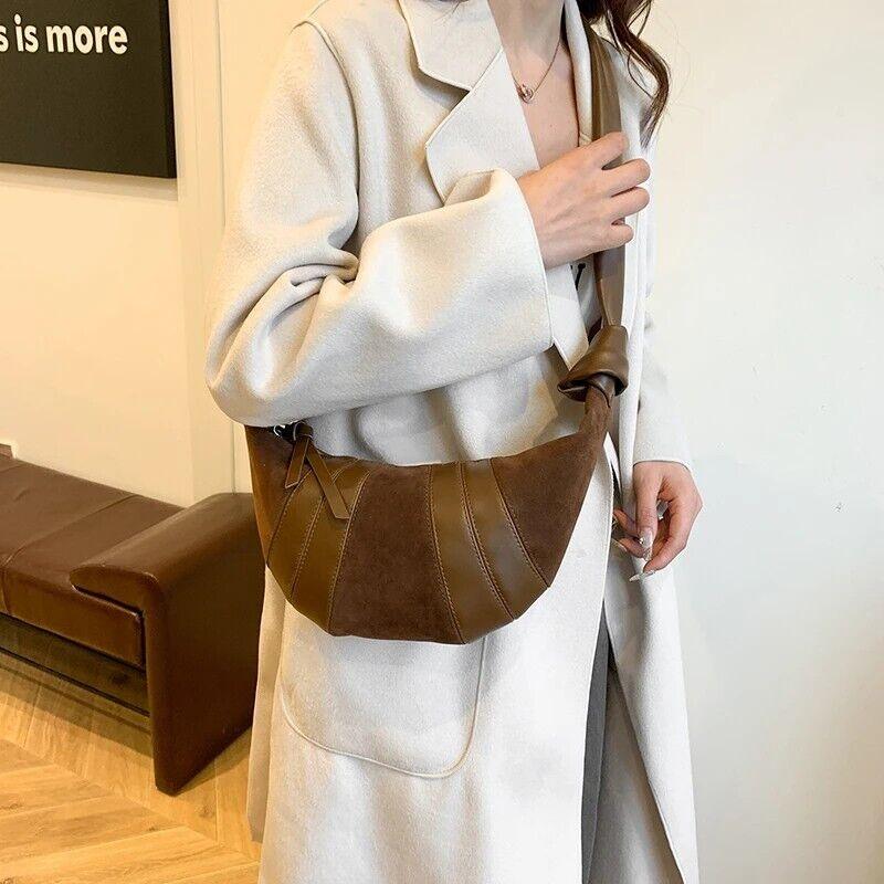 Large Nubuck Leather Patch Crescent Shoulder Bag Zipper Women's Soft Purses 57_8e220f45-dc5f-4314-a462-020eaae8c5bc STYLEINGER