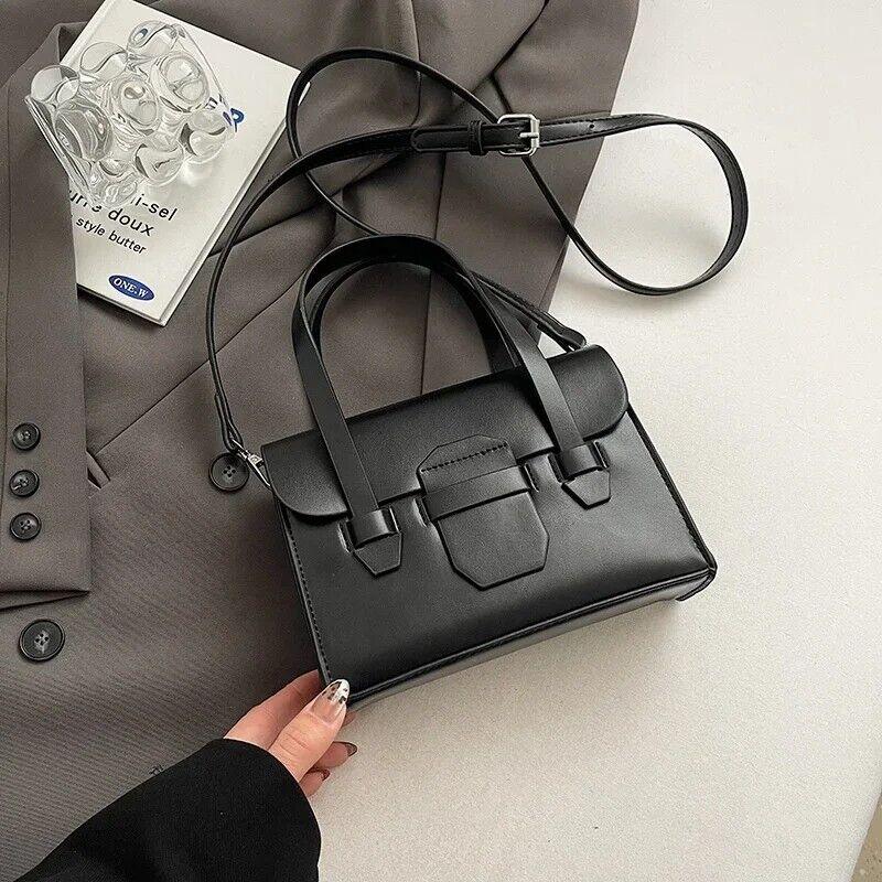Mini Leather Handbags Flap Square Double Handles Women Crossbody Purses Black 57_906143cb-3791-4408-a8ea-d036ad35d058 STYLEINGER