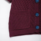 Single Breasted Knitted Sweater V-Neck Short Sleeve Blue Jewel Buttons 57_91270065-073f-4193-8c45-fdbf76efa822 STYLEINGER