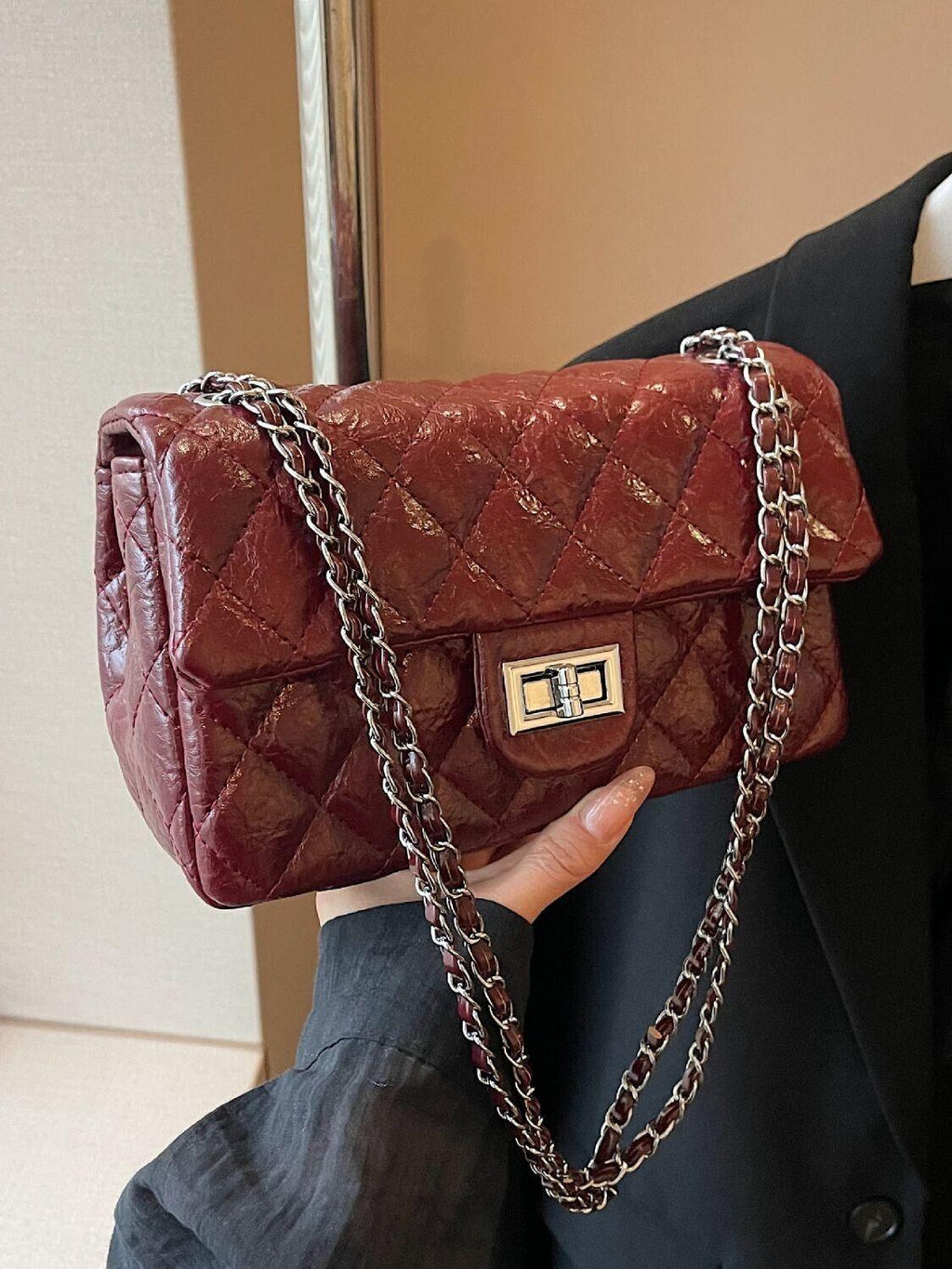 Leopard Quilted Plaid Shoulder Bag Chain Strap Flap Twist Turn Lock Women Purses 57_92a380b6-c833-4bcb-8190-291b02221191 STYLEINGER