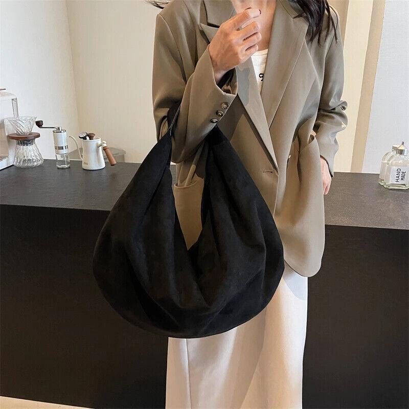 Nubuck Leather Hobo Bags Women's Zipper Folding Short Handle Handbags Purses 57_93644752-00be-452d-8fd8-97b0a62cdfad STYLEINGER