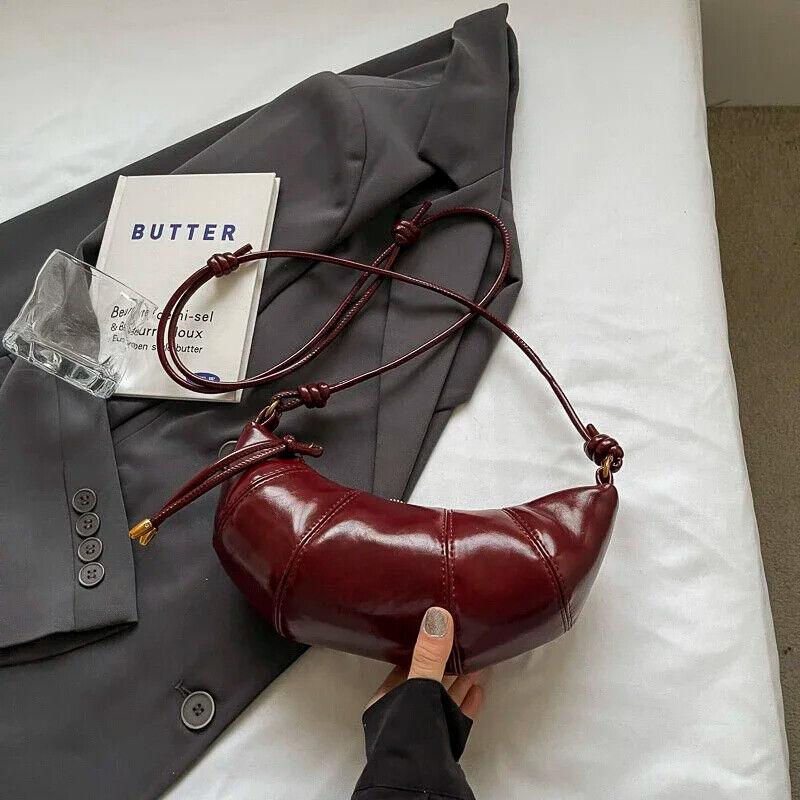 Small Hobo Bags Glazed Soft Leather Crescent Zipper Small Zip Women's Purses Burgundy 57_94cd2e67-3f7c-4f68-adf9-4d4c60e8cc8d STYLEINGER