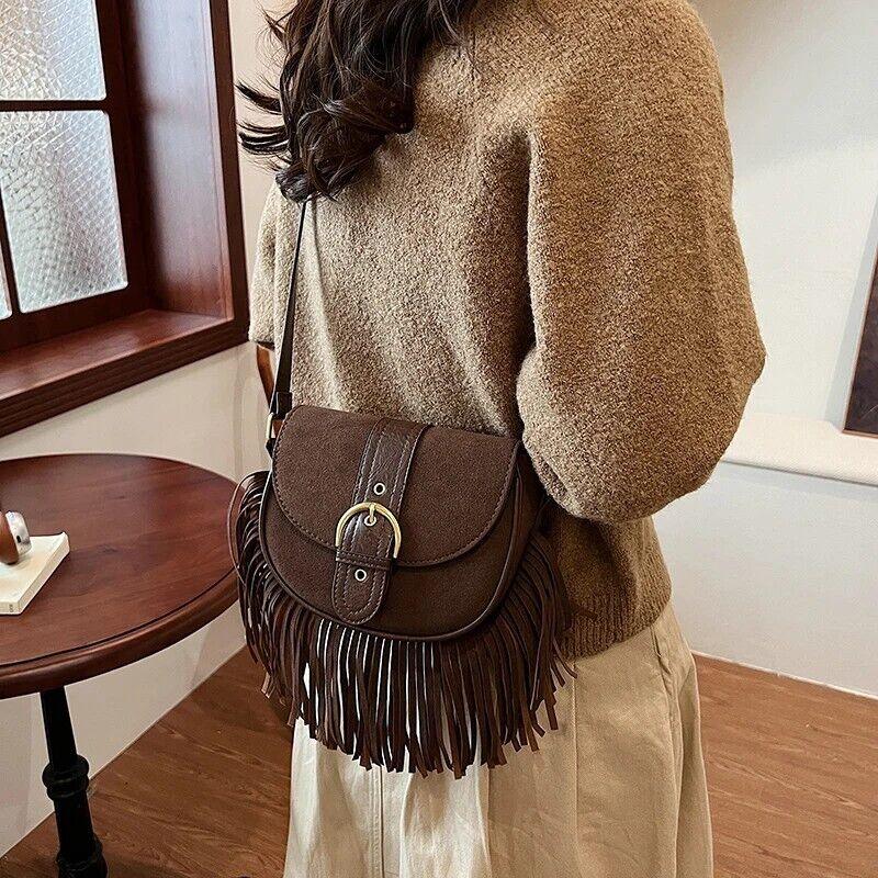 Mini Tassel Saddle Bags Nubuck Leather Flap Belt Buckle Style Women's Crossbody 57_9554c228-84f7-4b0a-9ac0-839e576ba9fe STYLEINGER