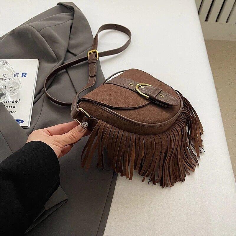 Mini Tassel Saddle Bags Nubuck Leather Flap Belt Buckle Style Women's Crossbody 57_966cf9f8-4f0d-44e8-94b4-79b51a0349ef STYLEINGER
