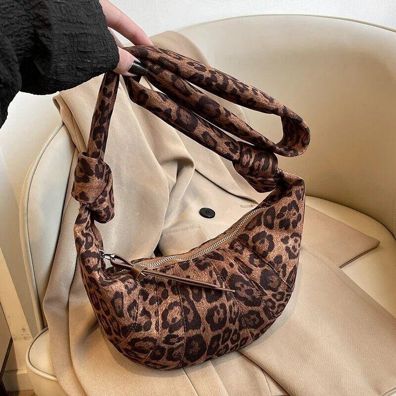 Large Nubuck Leather Patch Crescent Shoulder Bag Zipper Women's Soft Purses Leopard Brown 57_97004e23-26b9-488a-bf8e-7e4121b26b0d STYLEINGER