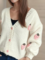 Crochet Cardigan Strawberry Embroidery V-Neck Long Sleeve Women Knitwear 57_987eb2ae-8a08-436d-a385-8475702d8012 STYLEINGER