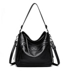 Women's Large Handbag Soft Leather Zipper Pockets Bucket Bags Purses Black 57_996756f8-9fe1-466f-b2b7-ec789bf545d7 STYLEINGER