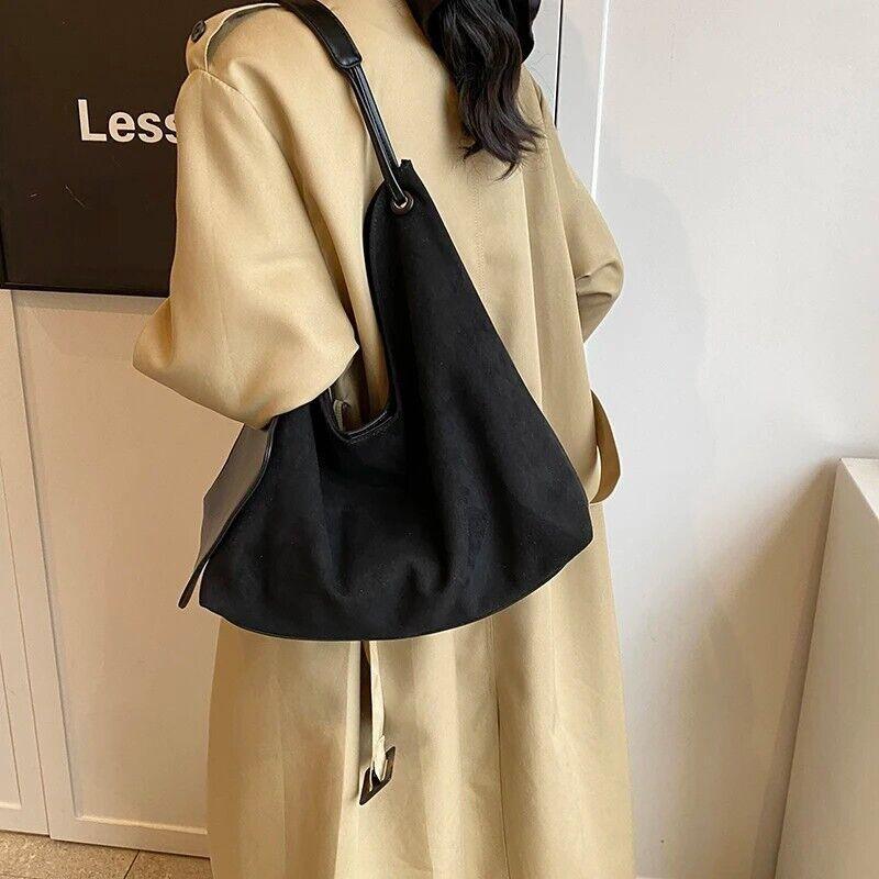 Large Nubuck Leather Hobo Bags Women Snap Soft Handbags with Mini Wallet
