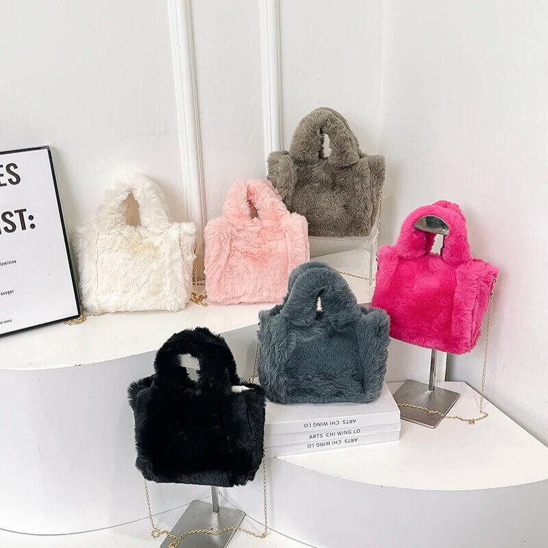 Faux Fur Handbags Women's Small Chain Strap Snap Double Handles Square Crossbody 57_9cbb8fea-0015-4bd0-838e-a20e505e8d19 STYLEINGER