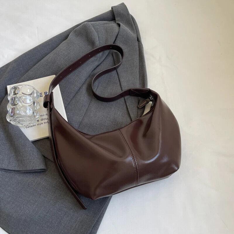 Shoulder Hobo Bags Leather Women's Large Zipper Soft Adjustable Strap Purses Dark Brown 57_9dc076bf-78b6-40e1-aa81-d8754d543301 STYLEINGER
