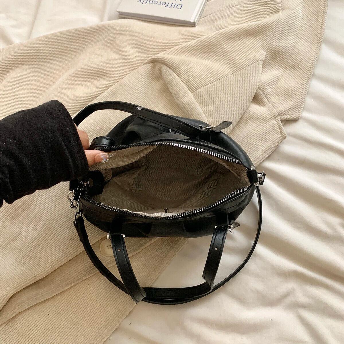 Small Buckets Bags Leather Pleated Belt Buckle Women Soft Zipper Handbags 57_a11ad9ff-73b0-46a6-9633-cc0d85524f8a STYLEINGER