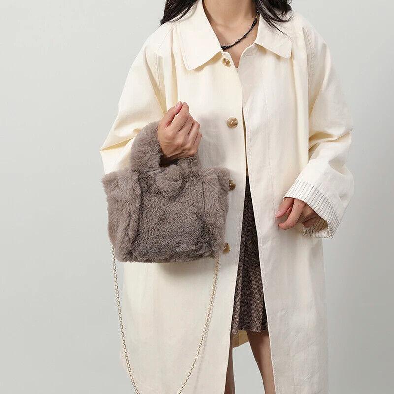 Faux Fur Handbags Women's Small Chain Strap Snap Double Handles Square Crossbody 57_a2960f88-db30-4c22-925f-80b701150f30 STYLEINGER