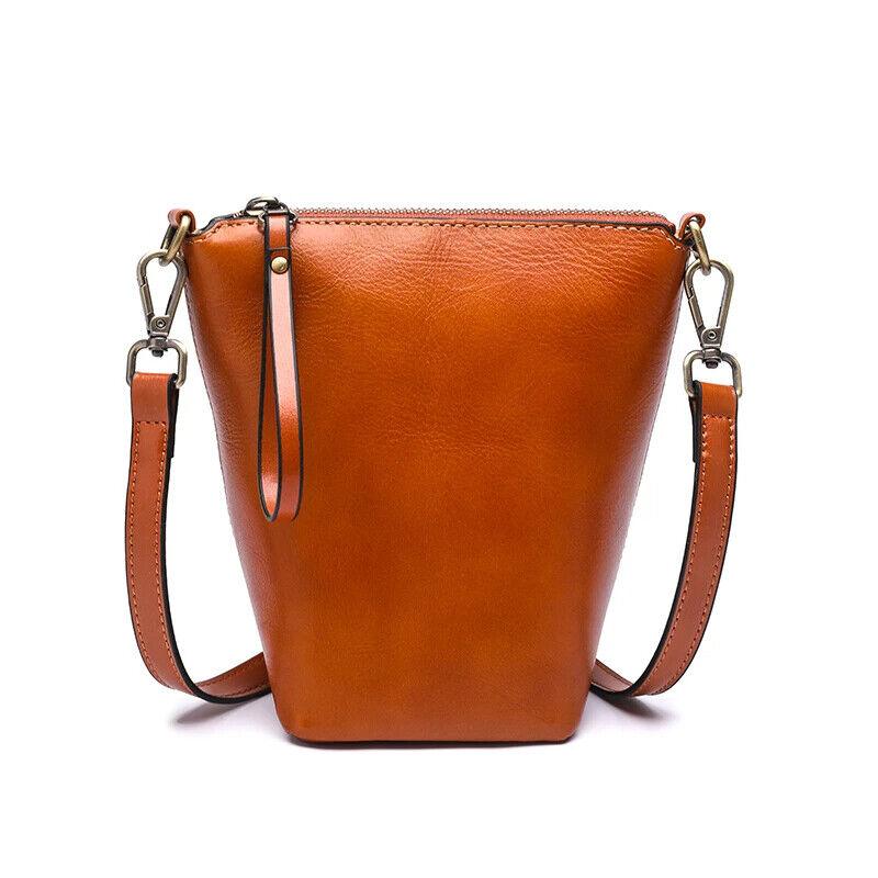 Genuine Leather Women‘s Handbags Mini Bucket Bags Zipper Solid Crossbody Purses Caramel 57_a4db2aa5-8ddc-488e-a990-1bb43b2d6c6e STYLEINGER