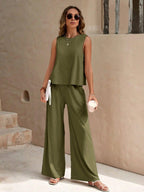 Outfit Set 2 Pcs Women's Round Neck Sleeveless Top and Wide Leg Pants Set 57_a79c2798-72cf-4c5a-9789-ed000aef3cd3 STYLEINGER